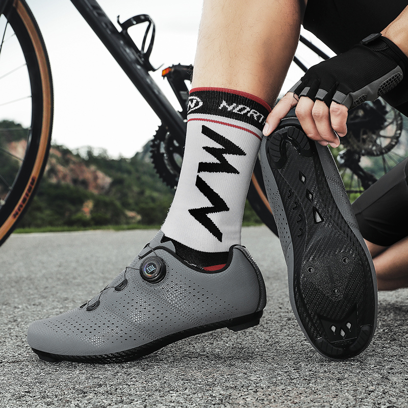 Road Bike Cleats - Road Cycling Shoes Men Gray T886