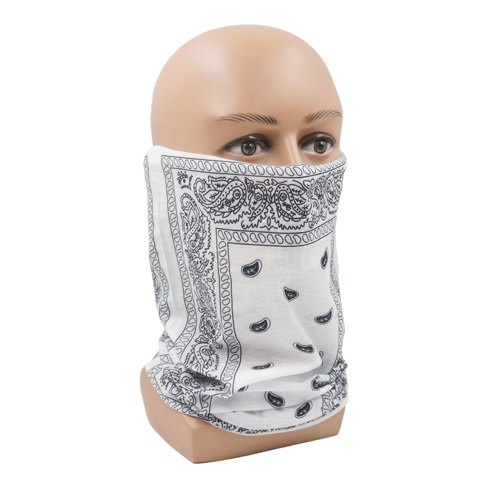 White Paisley Neck Gater Tube  - Cycling Gear Black 리뷰 및 가격