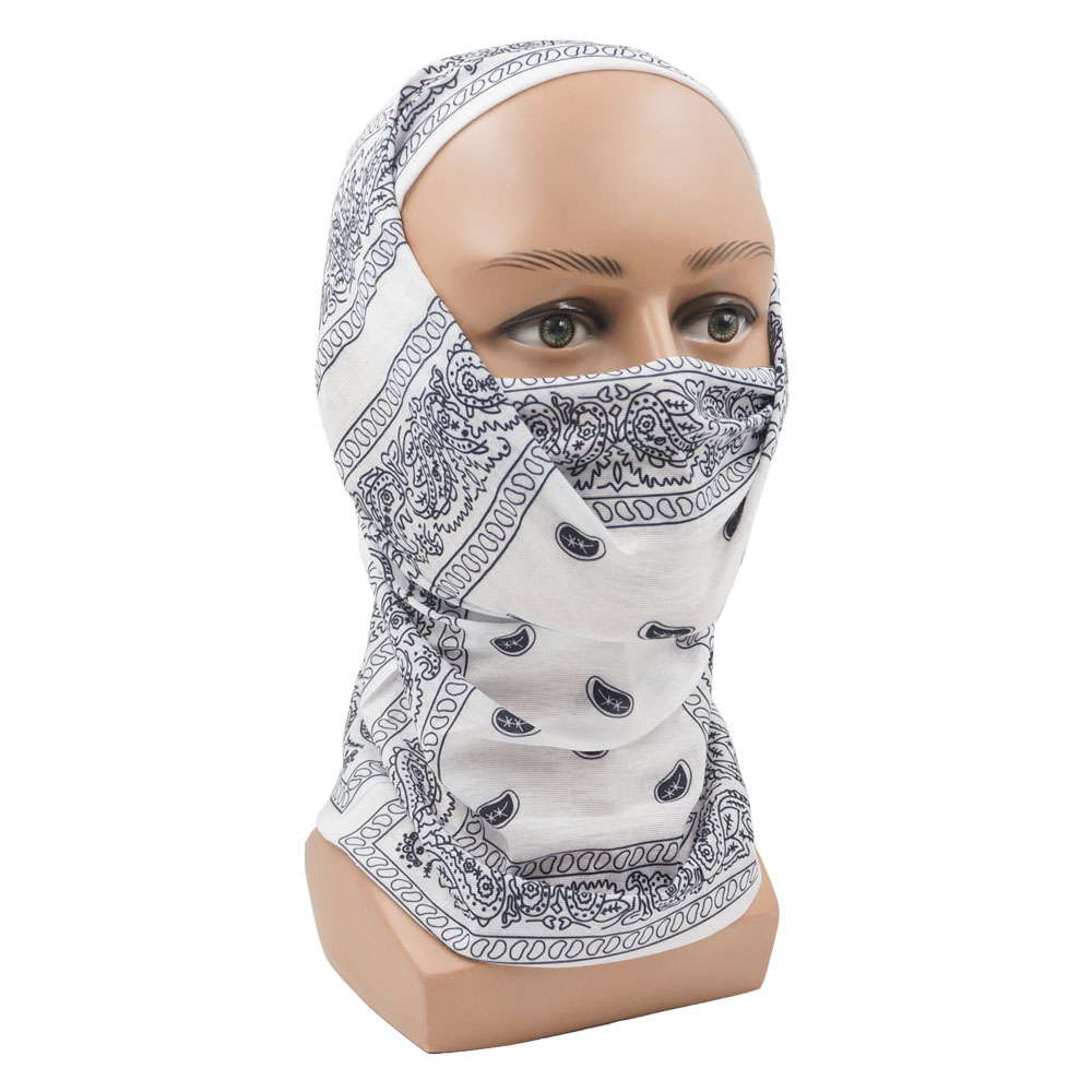 White Paisley Neck Gater Tube  - Cycling Gear Black 리뷰 및 가격